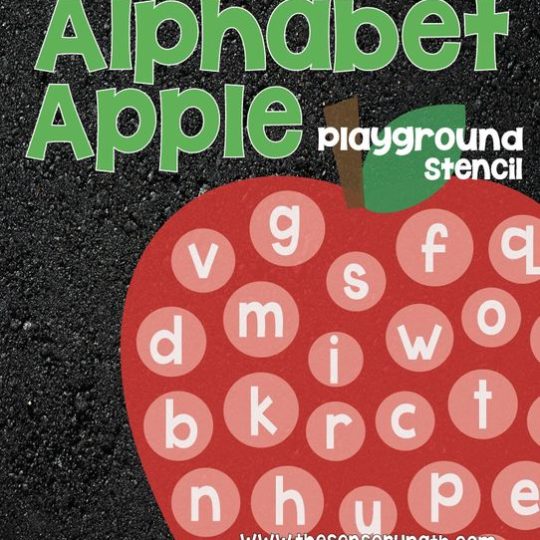 Aphabet Apple Stencil