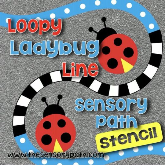 Loopy Ladybug Line Sensory Path Playground Stencil