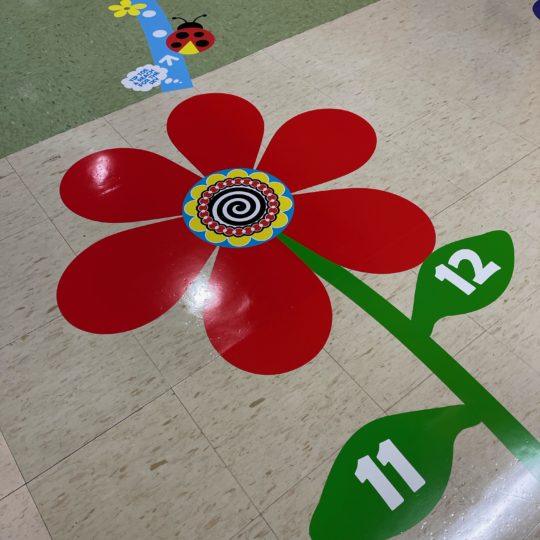 Red Whimsy Daisy Step and Say Sensory Path Element