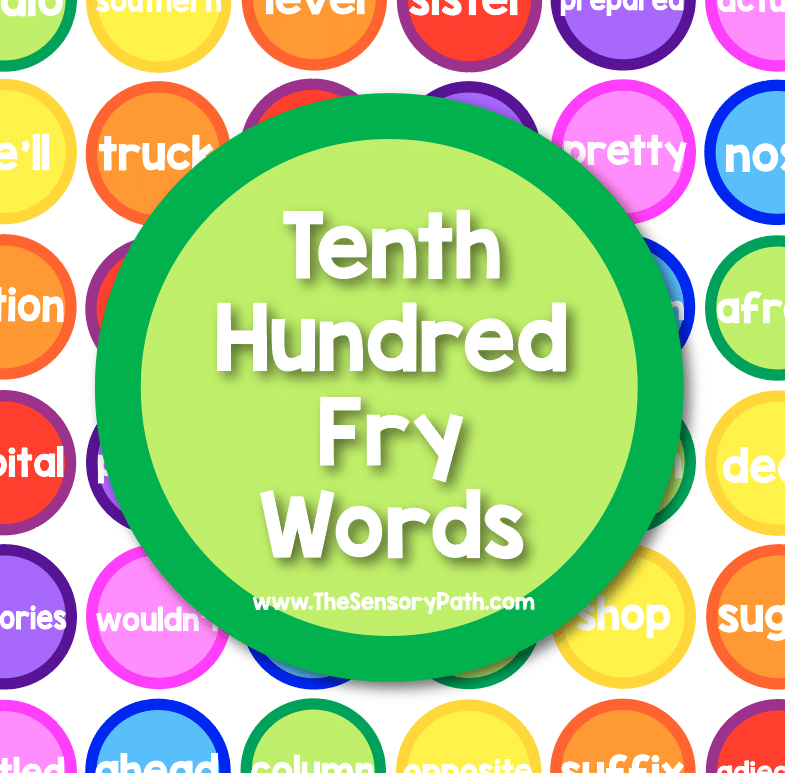 Tenth 100 Fry Sight Words Decals | Fry's 10th 100 Word